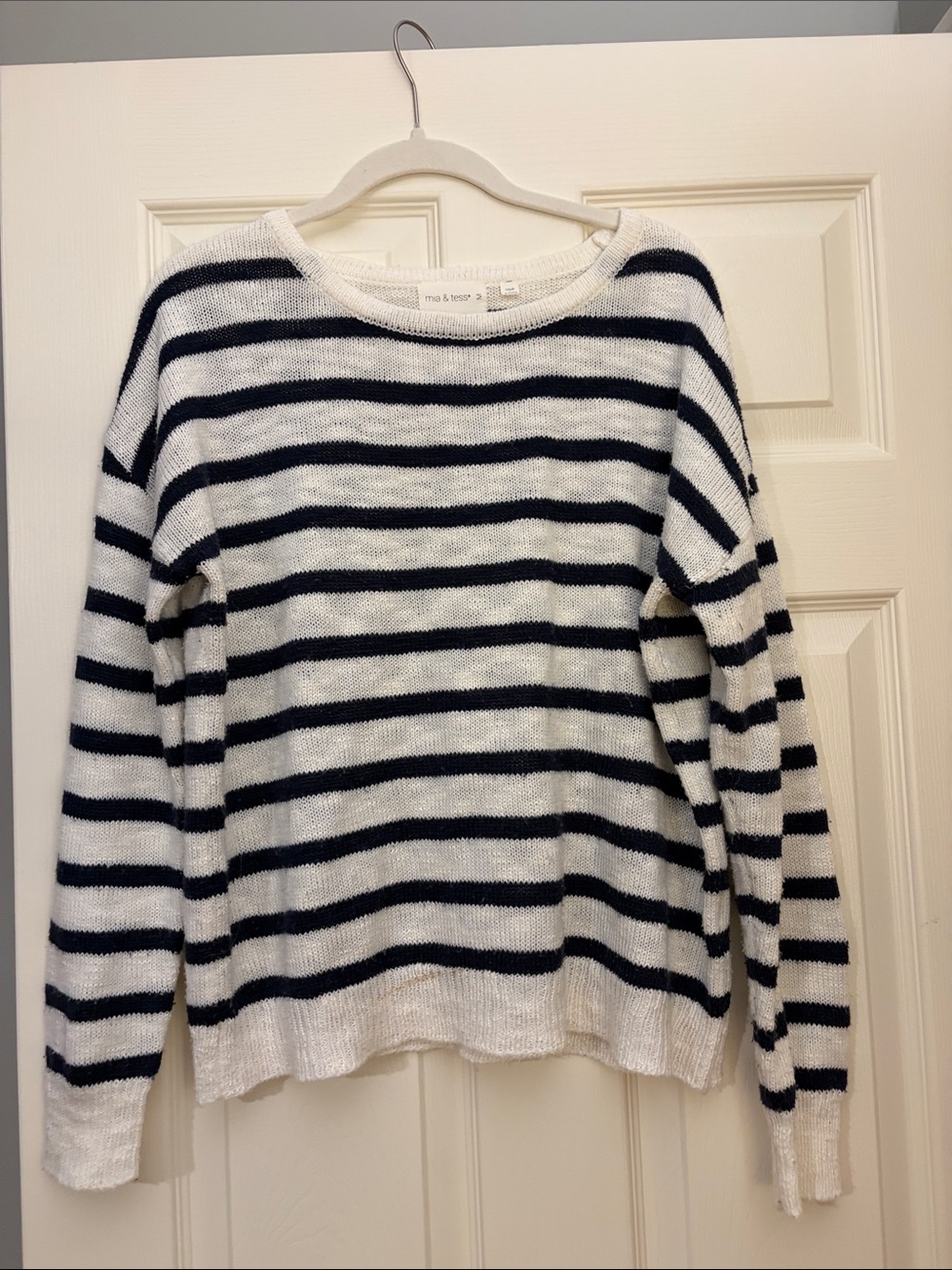 Striped Crewneck Sweater - White & Navy by madewell